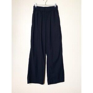 Reformation Juno Pants S Black Organic Cotton Pull On Stretch Waist Pockets